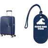 American tourister Soundbox valigia bagaglio a mano 55 cm blu con etichette bagaglio, ride the tide