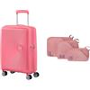 American tourister Soundbox valigia bagaglio a mano 55 cm rosa con set cubi da imballaggio da 3, purple/pink