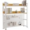 Boltmol Scaffale della scrivania a 2 livelli con la progettazione delle viti nascoste, beige 95CM, organizzatore del desktop con la targa