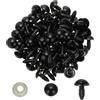PATIKIL 12mm Occhi di Sicurezza, 100 Set Occhi in Plastica per Artigianato con Rondelle Occhi di Sicurezza per Animali di Peluche Cucito Fai da Te Artigianato, Nero