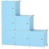 ATTDETJL Mobile portaoggetti a 6 cubi con ante, organizer per camera da letto, armadio e sotto le scale, scomparti 30 x 30 x 30 cm, salvaspazio, blu ATTSL6005