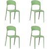 Totò Piccinni Sedia Omega in Polipropilene Moderne Design Impilabile,(L) 43x(P) 50x(A) 84 cm (4, New Verde Oliva)