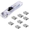 Heuskay 1 set di carta portatile portatile per graffetta con 50 pezzi clip d'argento tagliacarte veloce per il fissaggio di fogli sciolti carta scrivania ufficio casa scuola