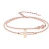 OHAYOO Bracciale da donna con simbolo dell'infinito in argento Sterling 925, oro rosa, con croce, gioiello regalo per fidanzata, donna, ragazza, mamma, 7+2 inches, Argento sterling, Zirconie sintetico