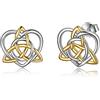 YAFEINI Orecchini celtici in argento sterling Orecchini cuore celtico Orecchini Triquetra Trinity Knot per donne ragazze regali di Natale per lei