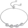 Qings Bracciale Zampa per Donne 925 Argento Sterling Carino Bracciale a Catena Delicato con Impronta Zampa di Gatto/Cane Gioielli Animale Regali per Amanti degli Animali Argento