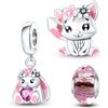 HappyStar charm argento 925 Pendente con Perle Personalizzato insetti fascino quattro foglie trifoglio perline compatibili bracciali europei gioiello regalo donna (Con perlina Space)