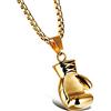 Hamoery Collana con ciondolo a forma di guantone da boxe, in acciaio inox, unisex,, 24 inches (Men), 22 inches (Women), Acciaio inossidabile, N / A.