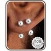 MILACOLATO Orecchini Donna Oro Ipoallergenico Set Orecchini Argento 925 Posto Minimalista Piercing Orecchio Cerchio Zircone Cubico Trago Helix Piercing Kit per Orecchie Sensibili Gioielli Donna-S-Ball