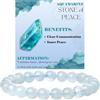 Bivei Acquamarina - Calma - signora braccialetto perline 8mm semiprezioso cristallo naturale elastico elastico cristallo accessori regalo di yoga Small