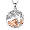 INFUSEU Collana Della Madre, Ciondolo Animale Famiglia Collana Argento Sterling 925 Mamma Orsa Tre Cuccioli Animali Gioielli di Moda Regalo per la Nonna Zia