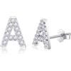 AILUOR Orecchini iniziali da donna, orecchini con lettere in argento S925 placcati in oro 14K ipoallergenici Orecchini personalizzati con nome dell'alfabeto Regali di compleanno Gioielli (A-Argento)