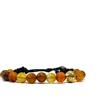 Samsara Bracciale Tibetano in Cotone Cerato Regolabile con Pietra del Drago e Charm in Bronzo, Design Ispirato alla Tradizione Buddista, Accessorio Unisex con Sacchetto in Iuta