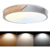 Fynokst Plafoniera a LED con temperatura di colore regolabile, plafoniera in legno da 40W 4000LM 3000K/4000K/6000K, IP54, pannello luminoso da soffitto rotondo Ø40cm, adatto per camera da letto