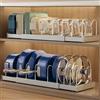 Magheo 2 Pezzi Porta Coperchi Pentole Salvaspazio, Espandibile Organizer Pentole e Padelle con 9 Divisori Regolabili, 32-57CM Organizer Cucina, Kitchen Pot Lid Storage Rack (Grigio)