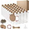 MAOOY 40pz Bottigliette di Vetro Piccole,20ml Vasetti Barattolini Vetro Piccoli con Tappo Sughero,Bottiglie Mignon per Porta Spezie, Bomboniere e Marmellata,Decorazioni Artigianali fai-da-te