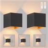 Homefire Lampada da parete a LED per interni - 2ER lampade da esterno G9 Nero Oro Illuminazione da parete per esterni Up Down Angolo di emissione regolabile IP65 3000K Applique per pareti di casa