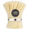 Danilovo - Candele in Cera d'Api, 100 Pezzi, Colore Bianco, Candele Decorative per Preghiera, per Rituali, Decorazione o Candele di Compleanno, 16 cm x 0,5 cm