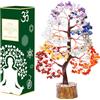 Crocon Sette Chakra Gemstone Tree Feng Shui Figurina Soldi Bonsai Buona Fortuna Reiki Cristalli Guarigione Equilibrio Decorazione Ricchezza Prosperità Tavolo Decorazione Stanza Regalo Dimensioni 10-12