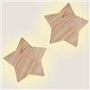 LIGKIN 2 Pezzi Applique da Parete Moderna a LED 15W Lampada da parete Creativa legno 3000K Luce calda Stella Luce Notturna Lampade da Parete Camera da letto per Bambini Corridoio Scala, Ø22CM