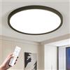 OTREN Plafoniera LED Soffitto Dimmerabile 52W 50CM Lampadario con Telecomando, Modalità Notturna e Memoria, Nero 3000K-6500K, IP44 Impermeabile per Camera da Letto, Cucina e Bagno