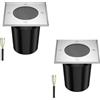ledscom.de 2x Lampada da incasso a pavimento RELI per esterni, IP67, acciaio inox, angolare, 11 x 11 cm, 1x GU10 max. 15W