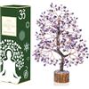 Crocon Ametista Gemma Albero Feng Shui Figurina Soldi Bonsai Chakra Reiki Guarigione Cristalli Decorazione Scultura Prosperità Decorazione da Tavolo Regalo Dimensioni 10-12