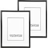Etrexonline Cornice Nere 18x24cm Con Pannello in Vetro, Cornice per Foto in PVC Stile Semplice per Tavolo e Parete - Confezione da 2 pezzi
