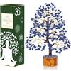 Crocon Lapis Lazuli Gemstone Money Tree cristallo Albero dei chakra della vita Albero di pietre preziose Regalo di cristallo Cristalli curativi Regalo spirituale Decorazione per la casa