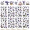WANDIC 16 fogli adesivi trasferibili da strofinare, viola lavanda adesivi per fai da te, album fotografici, mobili, 15 x 9,9 cm