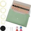AXVRAV 13 paia di ferri da maglia circolari intercambiabili da 3 a 10 mm, con custodia e accessori, kit di ferri da maglia per principianti e adulti, facile da usare, accessorio per