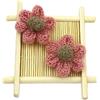 Blausky 30 pezzi piccoli fiori lavorati a maglia, fiore in filato, mini toppe ricamate, applicazioni per il cucito fai da te, jeans, giacche, zaini, scarpe, 4 x 4 cm, rosa antico