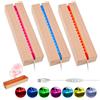 BORDEAG LED Luci Display Base, 3 Pezzi Base Luce Led Legno con USB, Base Rettangolare con Led per Lastra in Acrilico, Lastra in Cristallo, Lunghezza 15 cm, 7 Colori Regolabili
