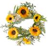 LOMOHOO Ghirlanda di girasoli per porta d'ingresso all'aperto con foglie verdi Ghirlanda di girasoli artificiale naturale per interno parete finestra decorazione casa matrimonio festa agriturismo