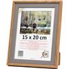 3-B Cornice portafoto Salo Duo - grigio/marrone (rovere) - 15 x 20 cm - Cornice in legno, cornice per foto con vetro acrilico