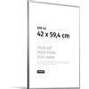 JUNOMI® Cornice portafoto A2 (42 x 59,4 cm), alluminio argento opaco elegante - profilo slim, vetro acrilico antiurto, appendiatura orizzontale e verticale