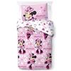 Novia - Copripiumino Singolo - Minnie - 100% Cotone, Disney, stampa colorata, facile da lavare, confortevole e piacevole sulla pelle