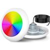 OSREE Luci Piscina LED con Filettatura 2, 25W Lampade Piscina RGB Multicolore 1000lm, Ø242mm, 12VAC Subacquee IP68 Impermeabile Riempito di Resina Faro per Piscine Fuori Terra Acciaio,Non Telecomando