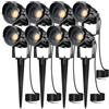 AHOTSUK Illuminazione esterna a LED da giardino Faretti Illuminazione esterna Pin da giardino Alimentazione elettrica 7W 12V 24V Bassa tensione Illuminazione paesaggistica impermeabile IP66 8pack