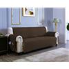 sevi's Copripoltrona 1 Posto con Braccioli - Copripoltrona Relax Reclinabile Impermeabile - Reversibile - Antigraffio Gatto - Antimacchia - OEKO-TEX - Copri Divano (1 Posto, Marrone)