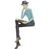 HAUCOZE Uomo Figurina Lettore Scultura Statua Moderna Decorazione 23cm | Colorata Resina Ornamento Artigianale Arte Soprammobile Compleanno Festiva Regalo per Scaffalf Scrivania