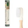 OnWood Spazzolino in Legno con Setole Naturali Antibatteriche - Ideali per Gengive Sensibili - MADE IN ITALY - Testina in Caucciù Intercambiabile - Biodegradabile ed Ecologico (Bianco)