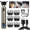 Mhekrep Tagliacapelli uomo T-zero posizione con display LED barbiere tagliacapelli professionale IPX7 6 pettini (1,5-9 mm) ricaricabile tramite USB (pirata)