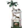 Fantasreen Tiragraffi per Gatti 100cm con Doppia Amaca e Gioco Legno | Torre con due amache morbide e gioco interattivo in legno. Adatto a gattini e gatti adulti. Stabile.