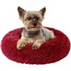 jiuzcare Cuccia per Cani e Gatti Interno Cuscino Pelosa Diametro di 60 cm Cuccia Morbida per Cani e Gatti di Piccola Taglia Media, Rosso