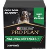 PURINA PRO PLAN Natural Defences + Supplements per Cani Adulti in Pastiglie con Postbiotici Confezione da 60 Compresse