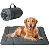 VGECEE Cuscino per Cani Impermeabile Letto per Cani Portatile, 90x60cm | Tappetino Pieghevole per Cane, Cuccia Cane Esterno, Tappetino da Viaggio per Auto Campeggio, Lavabile in Lavatrice, Grigio