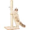 PORFOYO Colonna tiragraffi per gatti, 30 x 30 x 64 cm, albero tiragraffi verticale, piccolo albero tiragraffi con palla sospesa, sisal naturale, per gattini e gatti piccoli, base tabile