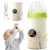 GOEDCH Scaldabiberon per neonati: crema scaldabiberon portatile in viaggio, 6 temperature regolabili 38-50 ℃, borsa portatile scalda latte materno con display a LED, ricarica di tipo C