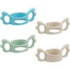 Amexo 4 Pezzi Impugnatura Ergonomica per Biberon Neonato, Manici Biberons a Collo Largo, Manico Per Biberons Silicone, Facile da Installare, Sicuro e Morbido